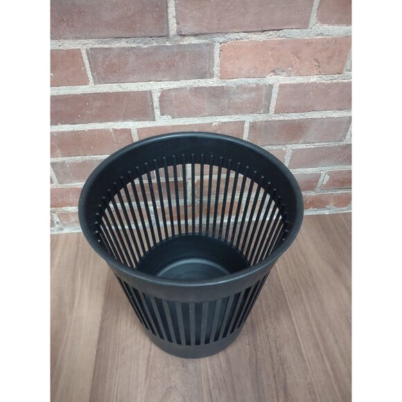 Vintage 1970s 80s Heller Canada 12" Black Trash Can Storage Bin, MCM Mid Century - Picture 7 of 16